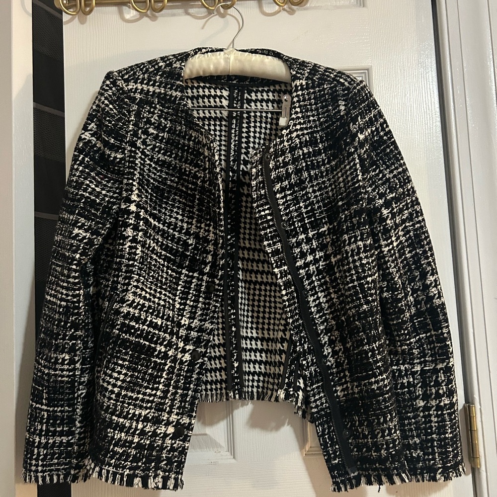 DKNY Monochrome Tweed Blazer